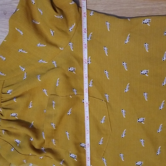 Fun 2 fun yellow raccoon print pull over long sleeve blouse tunic dress 1XL - Picture 10 of 10